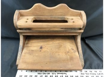 Vintage Handmade Solid Wood Small Table Shelf For Tools And Fishing, 11 Inches Tall D