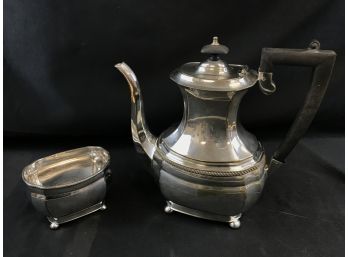 EPNS 9 Inch Tea Pot And Sugar Bowl, Made In Sheffield England