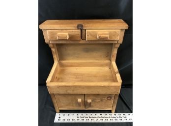 Vintage Handmade Solid Wood Miniature Furniture With Drawers, 18 Inches Tall E