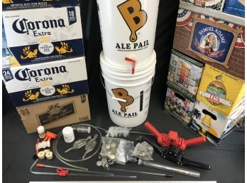 Homebrew Beer Making Kit, 2 Five Gallon, Accessories, 2 Bottle Cappers, Approximately Eight Cases Of Bottles