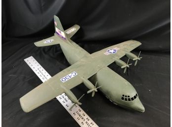Large Plastic C-130 US Toy Airplane, Processed Plastic Company Montgomery Illinois, Model 6270, Approx 26 X 24