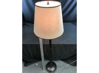 Floor Lamp With Suede Like Shade, Approximately 4 Feet Tall, Tested And Works
