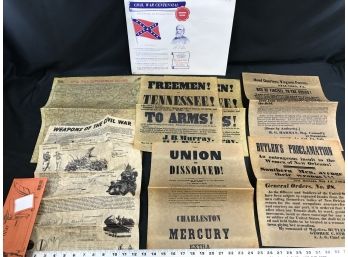 Civil War Reproduction Maps Confederate, Union, Posters Weapons Freemen Battlefields, Union, Butlers