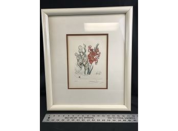 Signed And Numbered Framed Print, Artist Unknown, 18 X 21