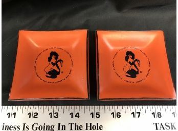 2 Glass Playboy Ashtrays