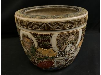 Old Pot With Intricate Design, Made In Japan