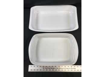 2 Large Corning Ware Roaster Pans