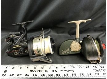 2 Vintage Fishing Reels Shimano Bait Runner 6500 And Quick Super Dam, Lot D