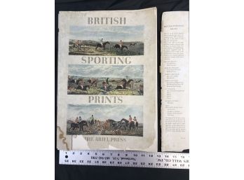 1955 Book Of British Sporting Prints Includes Color Prints Approximate Size Is 18 X 13