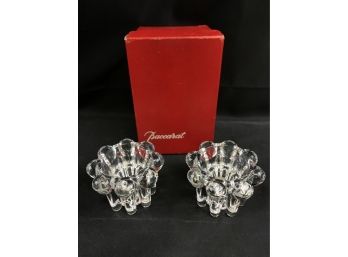 Glass Candleholders, With Baccarat Box, Cannot Authenticate