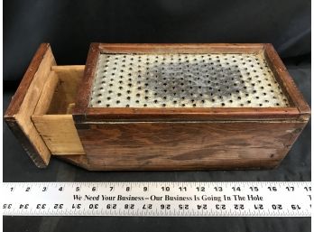 Vintage Handmade Wood Grater With Pull Out Drawer