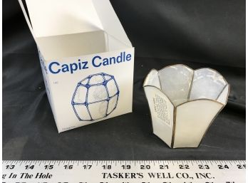 Capiz  Candle With Box.  Hand Made In The Philippines