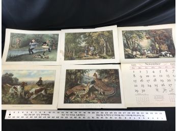 10 Color Hunting And Fishing Pictures, Most From 1950s Calendars