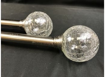 Crackle Glass Ball Silver Drapery Rod