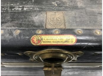 Large Old Black Trunk, US Trunk Company, Approximately 36 X 21 X 13 High