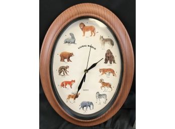 African Animal Motif Clock, Untested