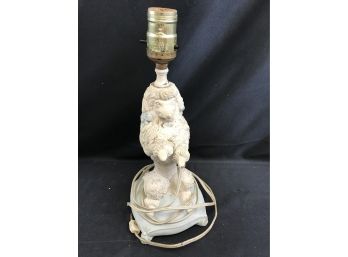 Vintage White Poodle Lamp, Untested