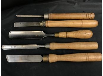 5 Old Wood Turning Tools, Buck Brothers