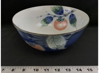 Blue Flower Bowl, 8 1/2 Inches Diameter By 4 Inches Tall