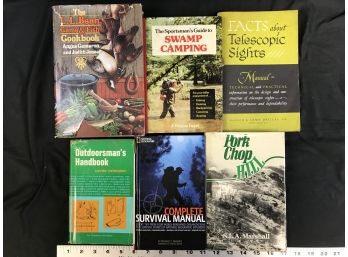 6 Books On Camping, Survival, Outdoors Men, Pork Chop Hill, Lot D