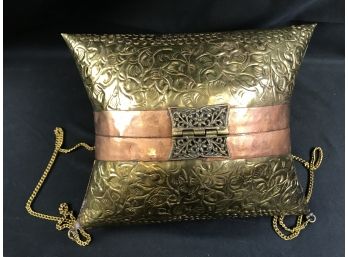 Square Brass And Copper Dress Purse