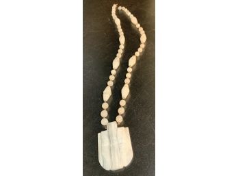 Carved Alabaster Stone Necklace