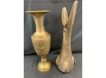 2 Brass Vases Made In India