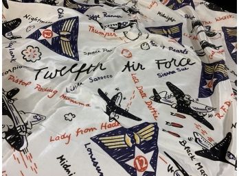 Silk Scarf With WWII Airplanes 12th Air Force