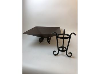 Decorative Metal Footed Bowl  /Iron Holder