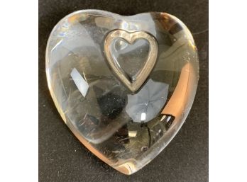 Clear Crystal Heart Paperweight