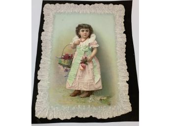 Beautiful Victorian Lithograph Of Girl