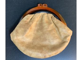 Leather Purse With Bakelite Frame.