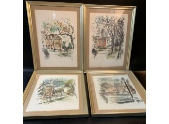 John Haymson Set Of 4 Framed  Prints -Williamsburg Historical Places