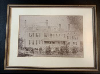 Framed Old Photo Of Large House/inn
