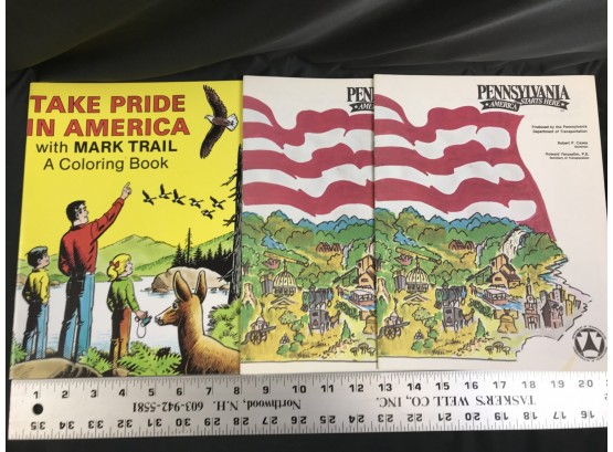 Vintage Pennsylvania Tourism Coloring Booklets, Unused,  1991
