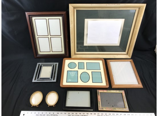 10 Assorted Frames, Metal And Stain Glass, Wood, SMall Concave Glass
