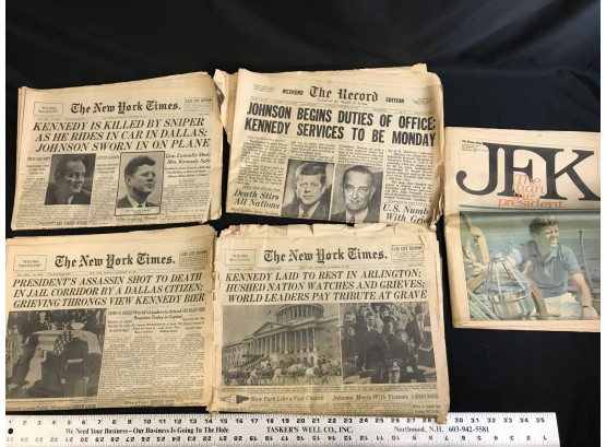 5 Newspapers On JFK Assassination And Review, New York Times, Etc