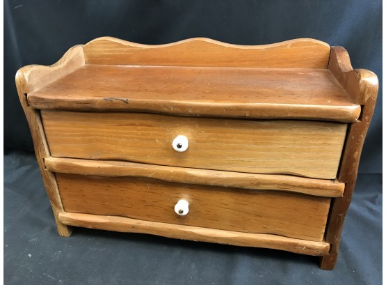 Vintage Miniature Two Drawer Chest, Approximately 13 1/2 Inches Long