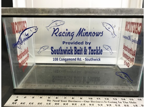 Advertising Fish Tank For Racing Minnows Provided By Southwick Bait And Tackle