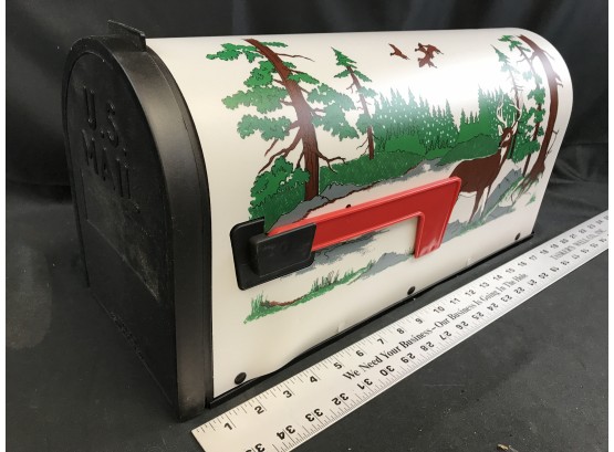 New Plastic Mailbox With Deer Plastic Cover And Extra Seasonal Cover For Christmas, With Box