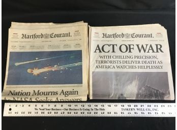 Hartford Courant Newspapers On Space Shuttle Columbia And 9-11