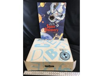 Vintage Hooked On Phonics Box Of Educational Products, And Big Book Of Space Discovery