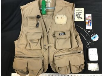 L.L. Bean Fishing Vest With Extras, Fly, Excellent Condition, Mens Extra Large, See Pics