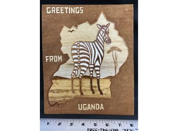 Wood Handmade Plaque From Uganda, 8 X 10