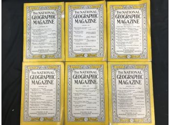 6 National Geographic Magazines, From The 1950s, See Pics