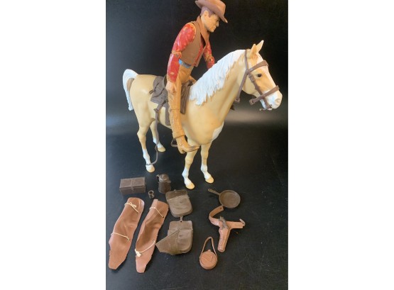 Vintage Marx Johnny West Action Figure And Horse