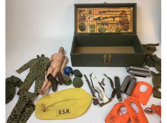 Vintage G. I. Joes Action Figure/Footlocker & Accessories
