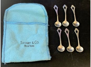 6 Minature Sterling Spoons In A Tiffany & Co. Bag