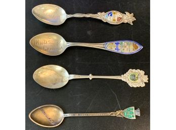 4 Sterling Silver Souvenir Spoons