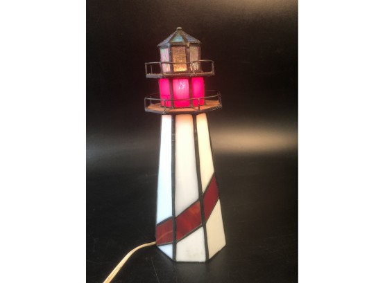 Stained Glass Lighthouse Lamp 10' Tall